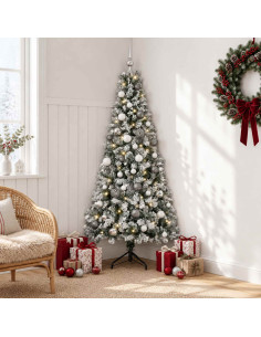 Albero di Natale artificiale con palline 150 cm 150 LED