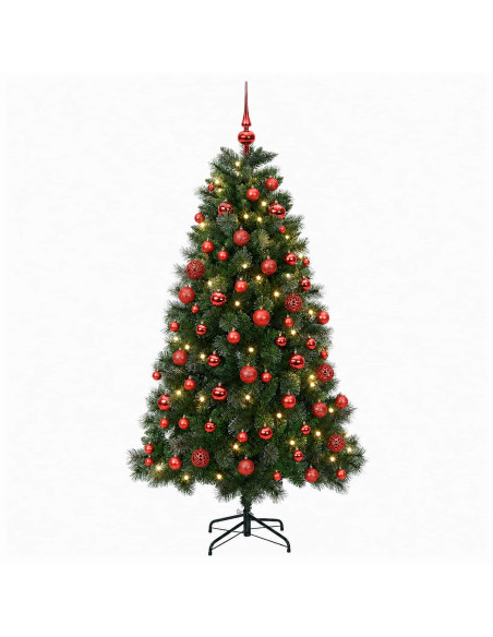 Albero di Natale artificiale con palline 240 cm 300 LED