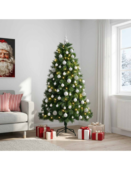 Albero di Natale artificiale con palline 180 cm 300 LED