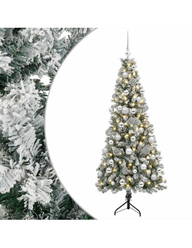 Albero di Natale artificiale con palline 240 cm 300 LED