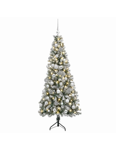 Albero di Natale artificiale con palline 240 cm 300 LED