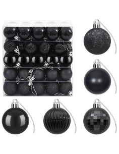 Set di Palline di Natale 100 pz Nero 4 cm Polistirolo