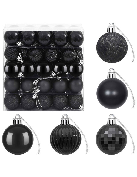 Set di Palline di Natale 100 pz Nero 4 cm Polistirolo