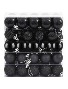 Set di Palline di Natale 100 pz Nero 4 cm Polistirolo 2