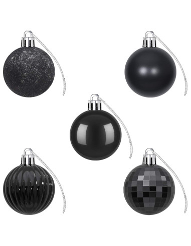 Set di Palline di Natale 100 pz Nero 4 cm Polistirolo