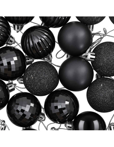 Set di Palline di Natale 100 pz Nero 4 cm Polistirolo