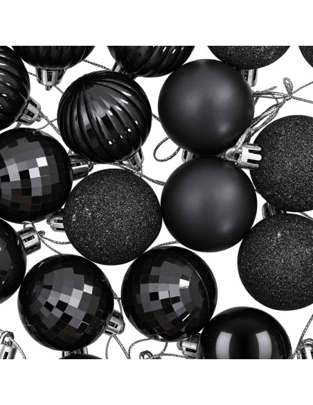Set di Palline di Natale 100 pz Nero 4 cm Polistirolo
