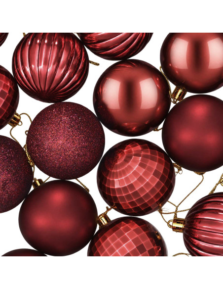 Set di Palline di Natale 75 pz Rosso Vino 6 cm Polistirolo