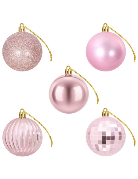 Set di Palline di Natale 75 pz Rosa 6 cm Polistirolo