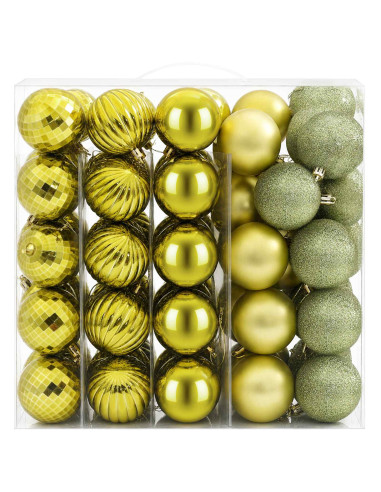 Set di Palline di Natale 75 pz Verde chiaro 6 cm Polistirolo