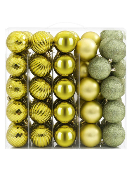 Set di Palline di Natale 75 pz Verde chiaro 6 cm Polistirolo