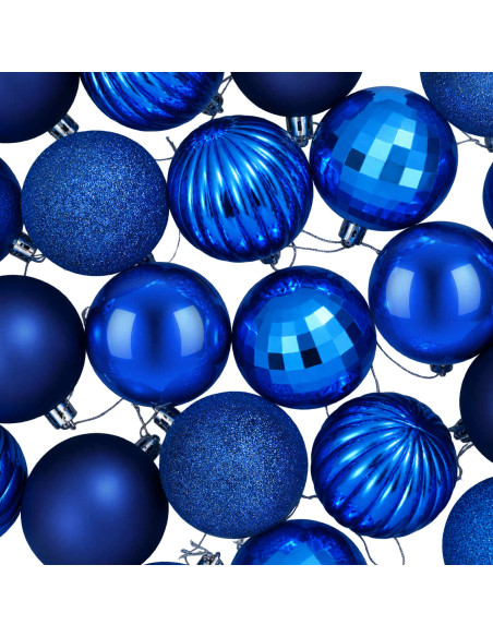 Set di Palline di Natale 75 pz Blu 6 cm Polistirolo
