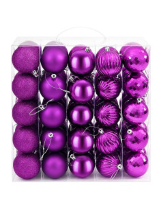 Set di Palline di Natale 75 pz Lillà 6 cm Polistirolo 2