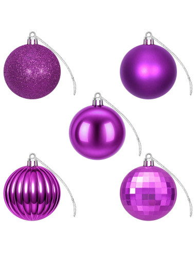 Set di Palline di Natale 75 pz Lillà 6 cm Polistirolo