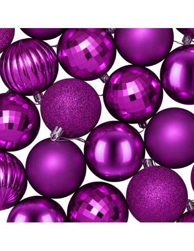 Set di Palline di Natale 75 pz Lillà 6 cm Polistirolo