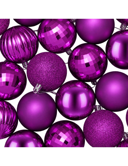 Set di Palline di Natale 75 pz Lillà 6 cm Polistirolo