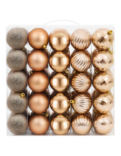 Set di Palline di Natale 75 pz Oro rosa 6 cm Polistirolo 2