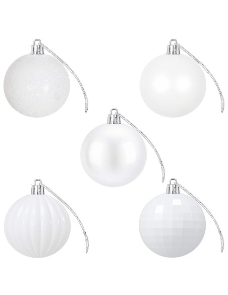 Set di Palline di Natale 75 pz Bianco 6 cm Polistirolo