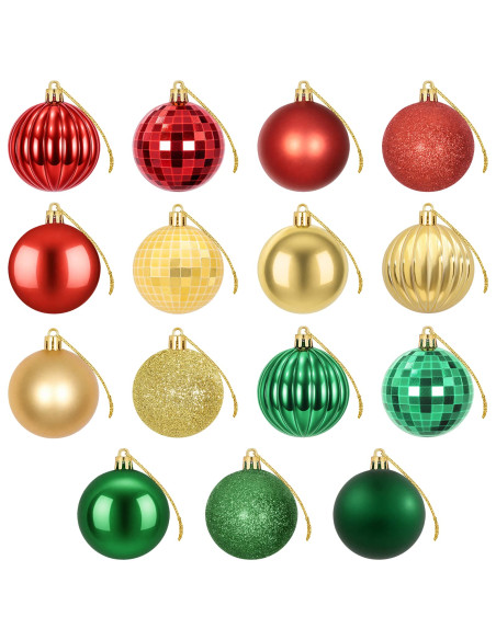 Set di Palline di Natale 75 pz Rosso, oro e verde 6 cm