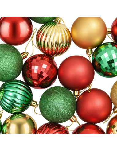 Set di Palline di Natale 75 pz Rosso, oro e verde 6 cm