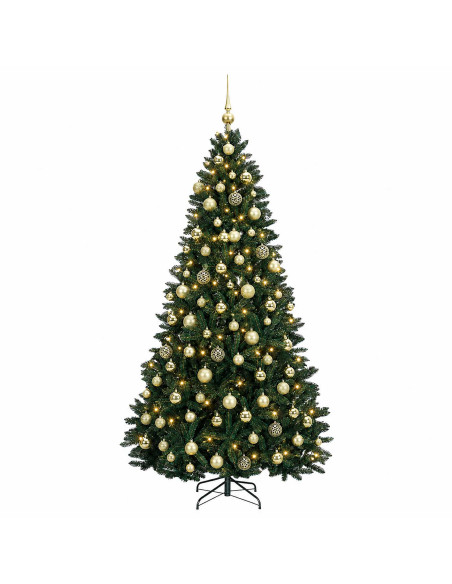 Albero di Natale artificiale verde scuro con palline 180 cm