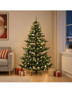 Albero di Natale artificiale con palline 180 cm 300 LED