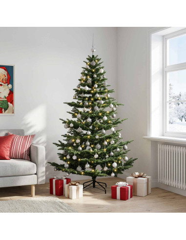 Albero di Natale artificiale con palline 180 cm 300 LED