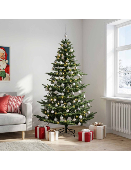 Albero di Natale artificiale con palline 180 cm 300 LED