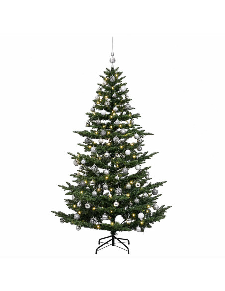 Albero di Natale artificiale con palline 180 cm 300 LED