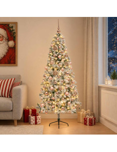 Albero di Natale artificiale con palline 180 cm 300 LED