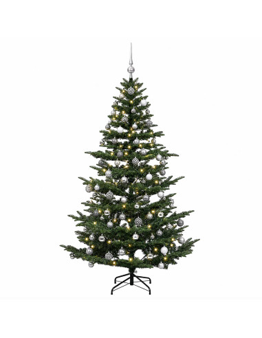 Albero di Natale artificiale con palline 210 cm 300 LED