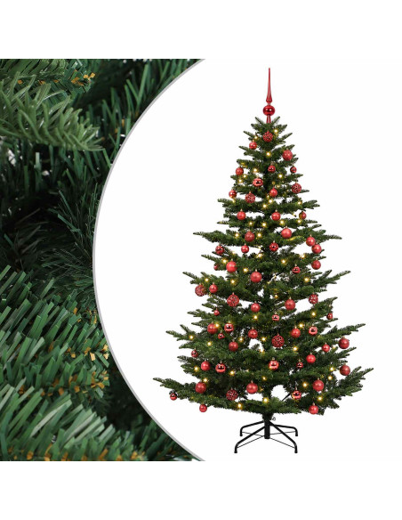 Albero di Natale artificiale con palline 210 cm 300 LED