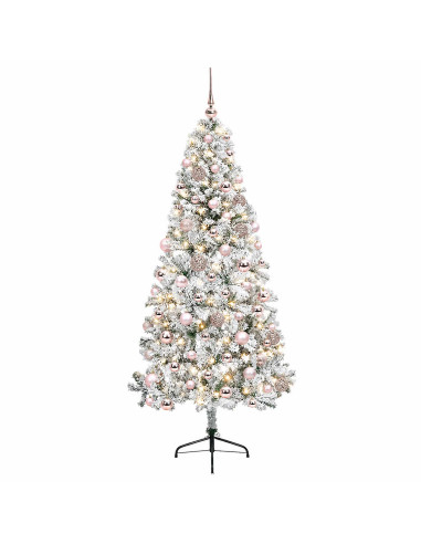 Albero di Natale artificiale con palline 180 cm 300 LED