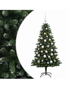 Albero di Natale Artificiale con Palline 150 cm 150 LED 2