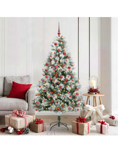 Albero di Natale artificiale Verde e bianco 180 cm