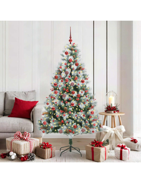 Albero di Natale artificiale Verde e bianco 180 cm