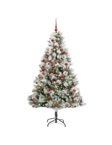 Albero di Natale artificiale Verde e bianco 180 cm