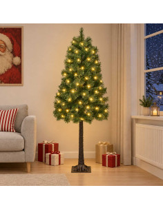 Albero di Natale Artificiale con Rami Pieghevoli 120 cm 150 LED