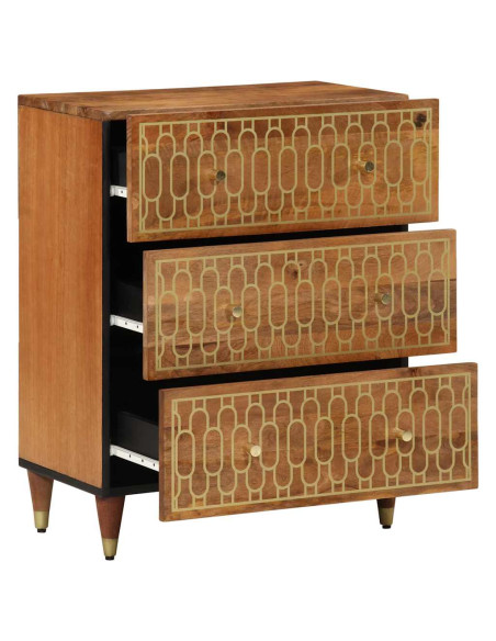 Credenza 60x33x75 cm in Legno Massello di Mango