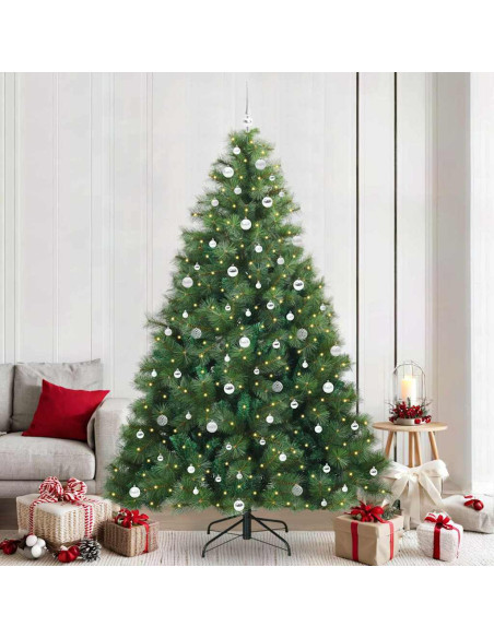 Albero di Natale artificiale con 300 LED Verde 240 cm PE e PVC