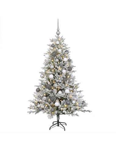 Albero di Natale Artificiale con Palline 120 cm 150 LED
