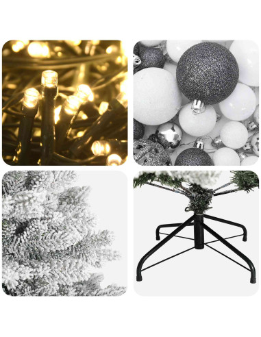 Albero di Natale Artificiale con Palline 180 cm 300 LED