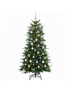 Albero di Natale artificiale con palline 150 cm 150 LED 2