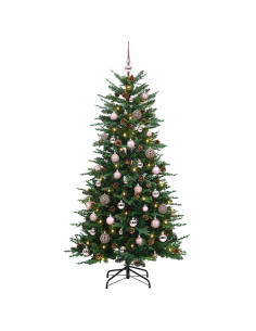 Albero di Natale Artificiale con Rami Pieghevoli 150 cm 150 LED 2
