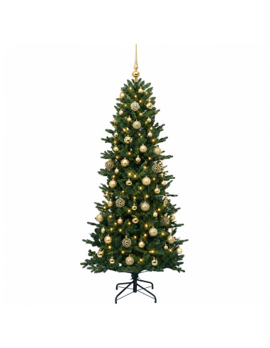 Albero di Natale artificiale con palline 210 cm 300 LED