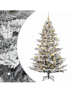 Albero di Natale artificiale con palline 210 cm 300 LED 2