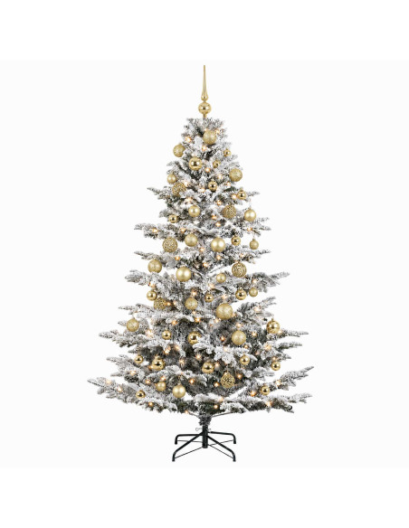 Albero di Natale artificiale con palline 210 cm 300 LED