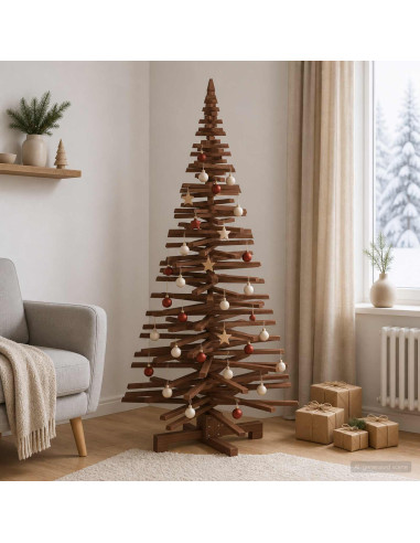 Albero di Natale in legno KOTKA 180 cm Legno Massello di Pino