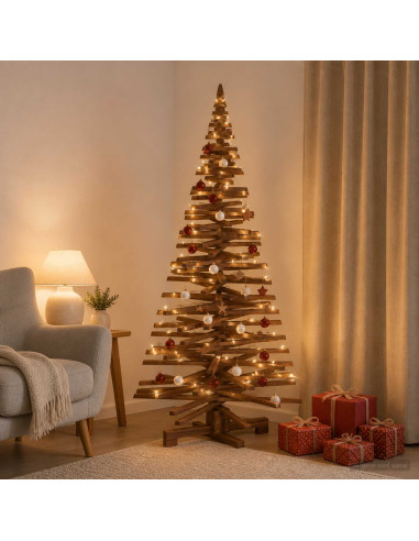 Albero di Natale in legno KOTKA 180 cm Legno Massello di Pino