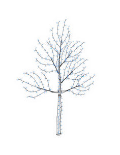 Albero di Natale da parete a LED 210 cm 312 LED Blu Acciaio 2